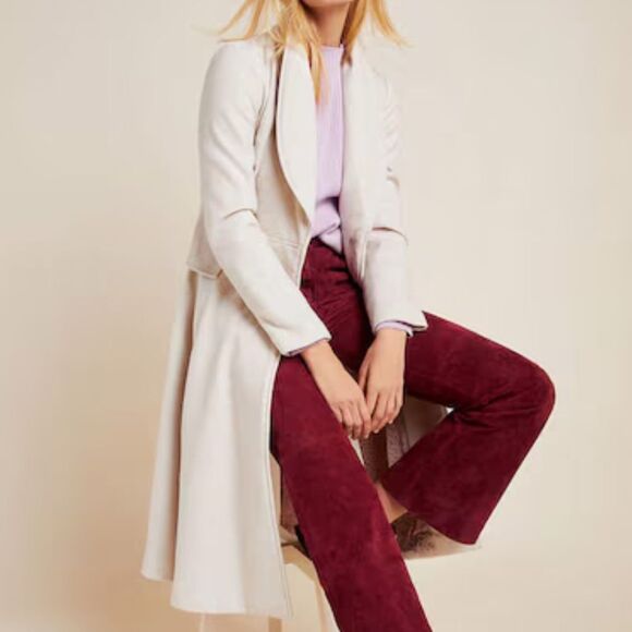 Anthropologie Evaline Textured Coat Natural Sz 8 - Picture 2 of 16